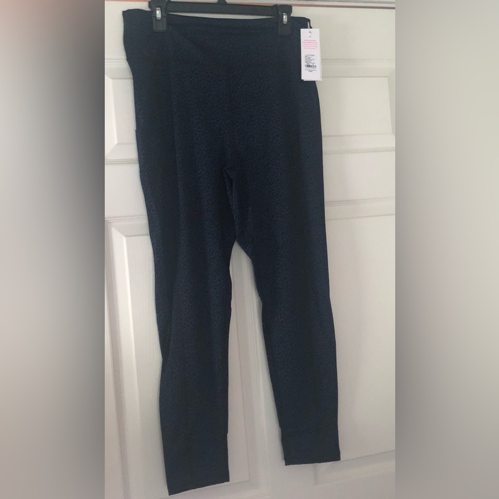 Stylish Navy/Black Leggings Jacquard XL NWT